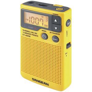 [미국배송] SANGEAN DT-400W 기상 경보 AM /FM 포켓 노란색 라디오