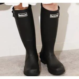 [바버]바버 여성 레인부츠 비드 롱 웰링턴 장화 블랙