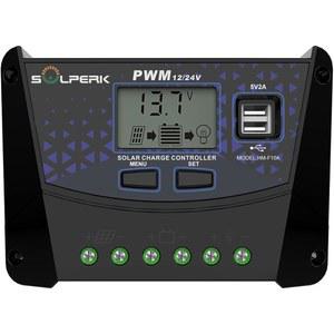 [미국배송] SOLPERK 10A 태양광 충전기 컨트롤러 패널 배터리 사용됨 24V 갖춘 RV 듀얼 오토 보트카에 PWM 지능형 USB 컨트롤러를 12V 포트 레귤레이터