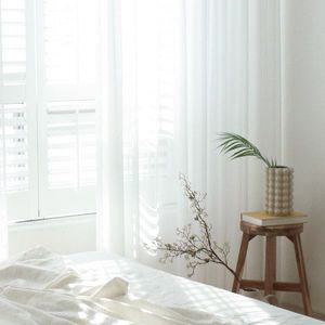 이음선없는 밀크화이트 쉬폰커튼 나비주름 L