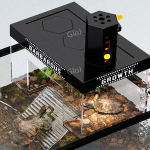 거북이 육지 쉼터 거북이일광욕 반수생 조절 플라스틱 달팽이 내추럴 걸이식 잔디밭