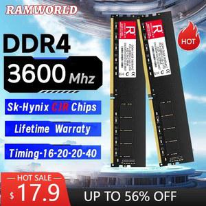 RAMWORLD Sk Hynix CJR 칩 데스크탑 메모리 PC4 1 35V 28800 DIMM 컴퓨터 DDR4 16GB 8GB 3600MHz XMP 2 0 CL 16