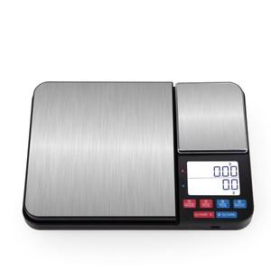 듀얼 플랫폼 디지털 주방 저울 LCD 전자 USB 전원 스테인레스 스틸 요리 베이킹 식품 무게 도구 5kg x 0.1g