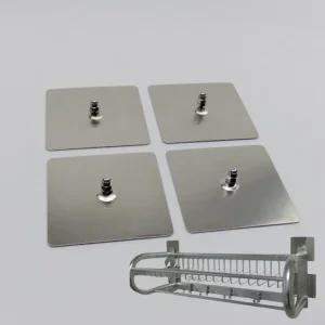 무타공 벽걸이 플레이트 2개 테이프형 부착판 봉걸이 후크 벽걸이 브라켓