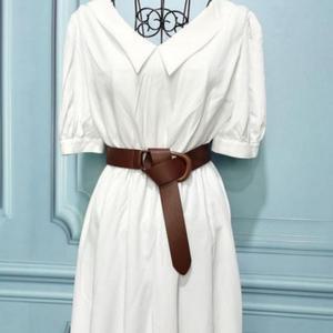 여성용 원피스 와이드 양가죽 패션 고급 벨트 (43HXn)