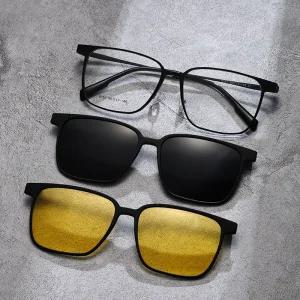 남성용 초경량 알루미늄 편광 선글라스 다용도 자석 세트 야간운전용 스포츠 러닝 고글 자전거 등산 캠핑용 스타일리시한 외출용 안경 프레임