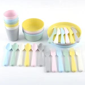 이케아 플라스틱식기세트 어린이 그릇 접시 컵 포크 숟가락 접시 수저