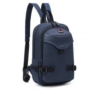 네이비- 어깨끈 지퍼 슬링백 백팩 실용 수납 가방