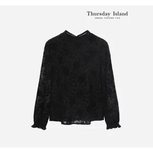 [써스데이아일랜드][Thursday Island] 벨벳 레이스 블라우스(T236MBL533W)