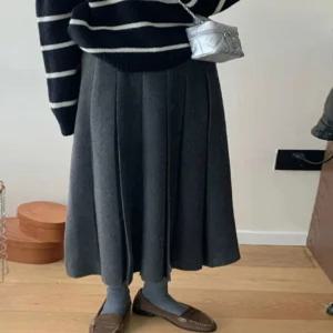 KARRA (77까지)모직터치롱플리츠스커트_A4S0206