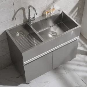 애벌빨래 개수대 세탁실 펜트리 애벌 베란다 스텐 빨래 보조 66 45cm 싱글볼 캐비닛 미포함