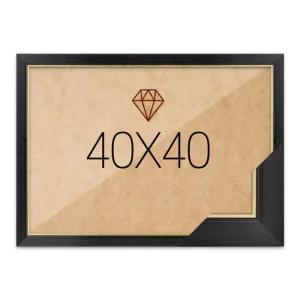 [LFLKQ063_58]보석십자수액자 슬림 액자 엣지블랙 40x40