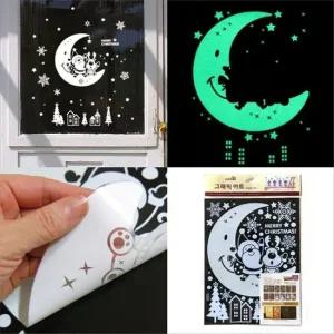 겨울 행복한산타 장식 창문 스티커 시트지 부분야광 크리스마스장식스티커 크리스마스장식