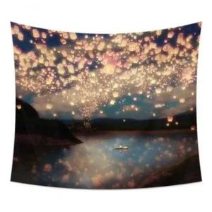 인테리어포스터 특대 월 밤하늘풍등 데코 200X150 (3Pmiz)