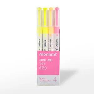 (모나미) 브라이트선샤인 에센티트윈세트 형광펜(4색)/형광펜/모나미/4색/파스텔/형광팬/데코펜/라이너펜