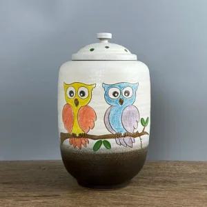 분청 부엉이 10kg 쌀독 잡곡통 현관 소금 항아리 잡곡단지 소금항아리 현관소금 쌀독 쌀항아리