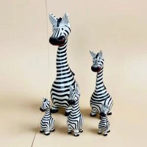 [MEJ3O72R_58]나무 얼룩말 미니어처 장식소품 5p세트