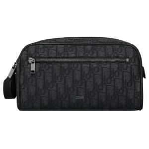 디올 토일레트리 백 블랙 Dior Oblique 자카드 2ESCA494YKY_H03E