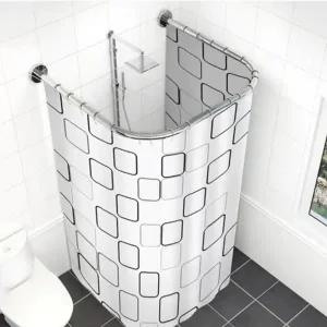 키밍 욕실 샤워커튼봉 ㄷ자 코너 곡선봉 110cm 실버