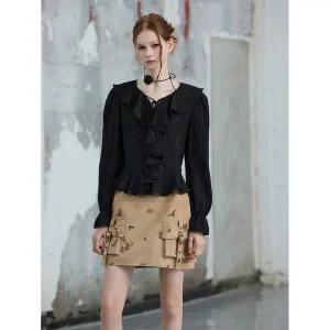 [에고이스트](대전신세계)[BLUE LABEL] 페미닌 러플 블라우스 (ER3OBL02)