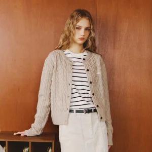 [캉골](하남점)우먼스 케이블 라운드 가디건 1909 베이지