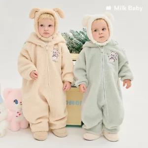 [밀크베이비] 모모레이 핑코 양털보아 아기우주복 외출복