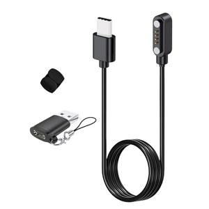 [미국배송] PLAUD 노트 AI 음성 녹음기와 호환되는 충전 케이블 3.3피트 4핀 교체용 마그네틱 USB-C 코드 홀더 및 타입-C TO USB-A 어댑터 포함