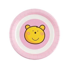 곰팅이접시18cm 핑크 6개입/포장/용기/샐러드/과일/원형/종이/1회용/예쁜/트레이/소풍/피크닉/업소용/그릇