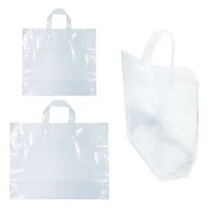 넓은 바닥 투명 끈봉투 버킷백 50매/비닐백/선물/봉투/검정/마트/비닐/대형/봉지/포장/손잡이/비닐봉투/