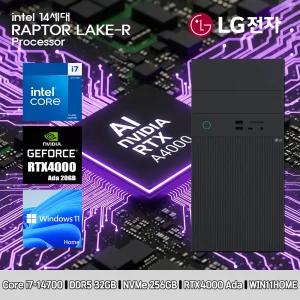 LG 데스크탑 코어i7 14세대 RTX4000 Ada 컴퓨터 B90MV-I7AR4SB-RTX4000 Ada WIN11 i7-14700 32GB SSD256GB