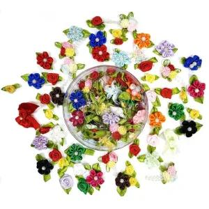 꾸미기꽃 미니꽃 통포장- (약50개입) 리본꽃 소품장식 폼폼 공예재료