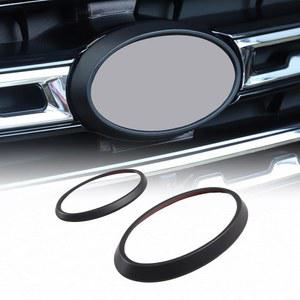 자동차 전면 후방 로고 장식 커버 링 트림, 스바루 아웃백 2021년 2023년 2024년 2025년, 후드 엠블럼 액세서리, ABS(매트 블랙)로 제작됨