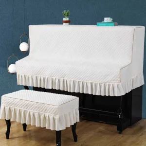 피아노커버 덮개 세트 의자커버 먼지 자수 레이스 건반 커버