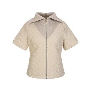 [벤제프]여성 윙카라 패딩 퀼팅 반팔 점퍼 BP5MWJP803