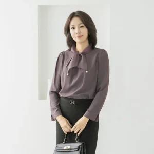 엄마옷 마담4060 진주노방블라우스 중년여성 데일리 -ZBL2509065-