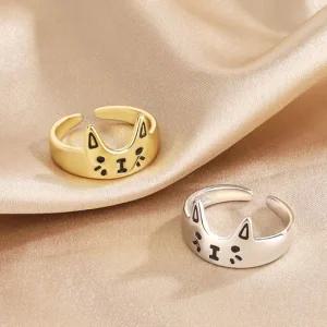 s925냥냥 고양이 링 반지 실버 골드 실버링 약속반지 이벤트반지 프렌즈반지 친구반지