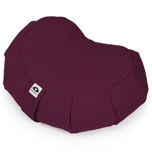 워터글라이더 국제 명상 쿠션 (플럼) 크레센트, 메밀 껍질 채움, 바닥 베개 또는 쿠션, 요가 시트, 자푸, 미국산