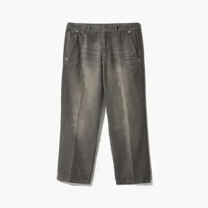 [하프클럽/에스티코]코듀로이 워싱 와이드팬츠 그레이 (와이드핏) DPAVD64WSG