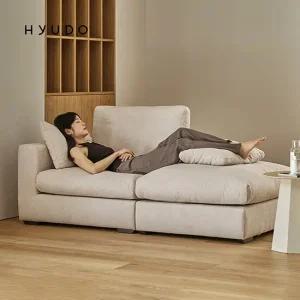 지정일배송/무료설치ㅣ휴도 시월의 동백 1770 구스 유럽 DAVIS 패브릭 3인 카우치 소파