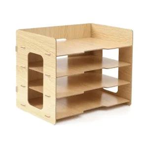 서류 보관 데스크 정리함 FN04 내추럴 조립식 와이어파일박스 철제파일꽂이 책상책꽂이