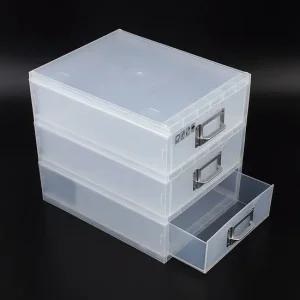데스크정리함 시스맥스 네오 아이박스 중형 3단 멀티박스 다용도정리함 아크릴정리함
