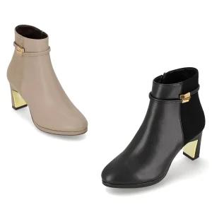 엘칸토 인텐스 여성 스트랩 가보시 앵클 부츠 7cm LCWA82I54V