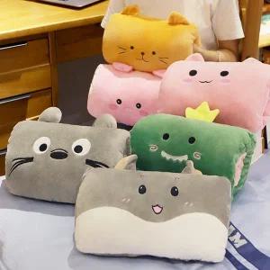 캐릭터 낮잠베개 쿠션 안고자는베개 수면 학생 쿠션 4type