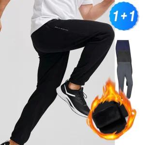 남자 융기모 조거 겨울 스포츠바지 신축성 좋은 따뜻한 트레이닝