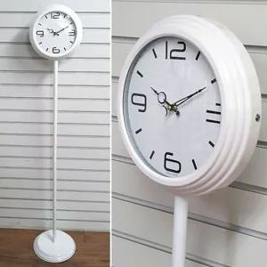 GB6075 무소음 메탈 순수 스탠드시계 화이트 제조한국 스탠드시계 벽시계 무소음시계 플로어시계 메탈시계