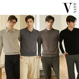 [하프클럽/브이컷]브이컷 남성 카라 니트 4종