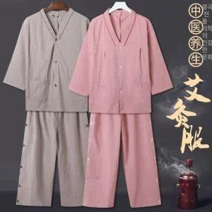 긴팔 황토 찜질방옷 여성용 목욕탕 단체 긴바지 사우나복 건식 하의  상하의