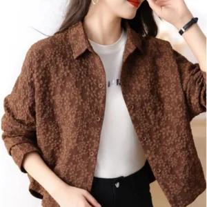 여성 플라워 패턴 자켓 세미크롭 간절기 아우터 셔츠점퍼 봄가을겨울 바람막이 3컬러 데일리룩