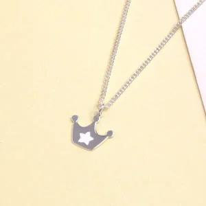 /디유아모르 실버925 스타 왕관 아동 미아방지 목걸이