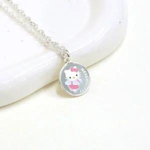 /디유아모르 실버925 헬로키티 원형 엔젤 아동 미아방지 목걸이